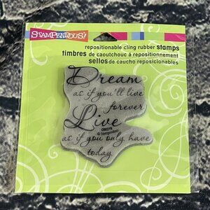 Stampendous DREAM FOREVER Live Today Rubber Stamp Cling CRV219